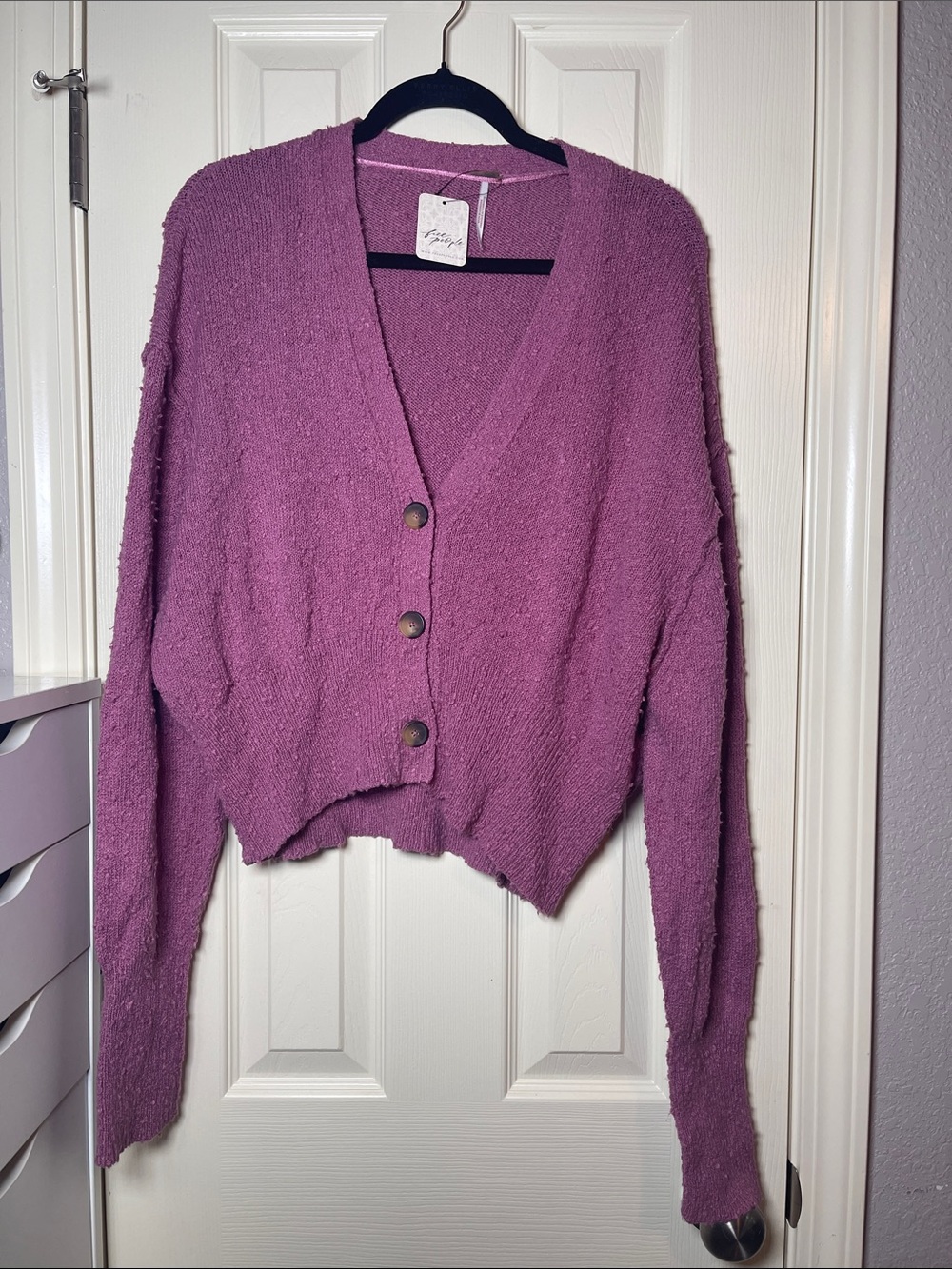 Free People Cropped Button-Front Cardigan